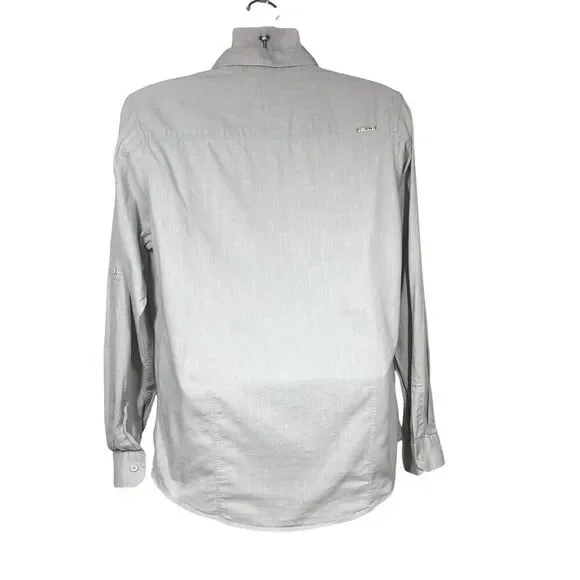 Billabong Shirt Mens M Light Tan Shoulder Tap Long Sleeve Minimalist Vintage - Picture 8 of 13